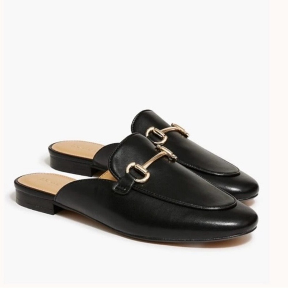 J. Crew Black Mule Loafers Size 8 NWT
